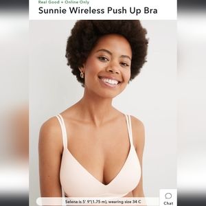 Aerie Pink Sunnie Wireless Push Up Bra, light blush 32D ballet pink 🩷🩷🩷 NWT